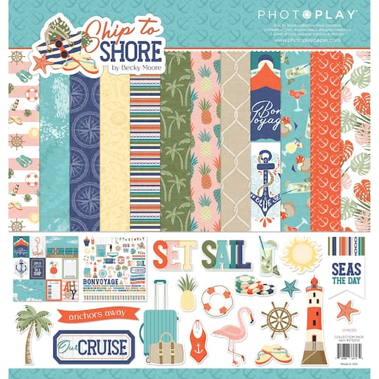 Photoplay Paper Ship To Shore Collection Pack, 12&#x22; x 12&#x22;